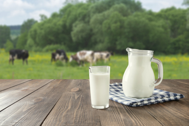 fresh milk on the table