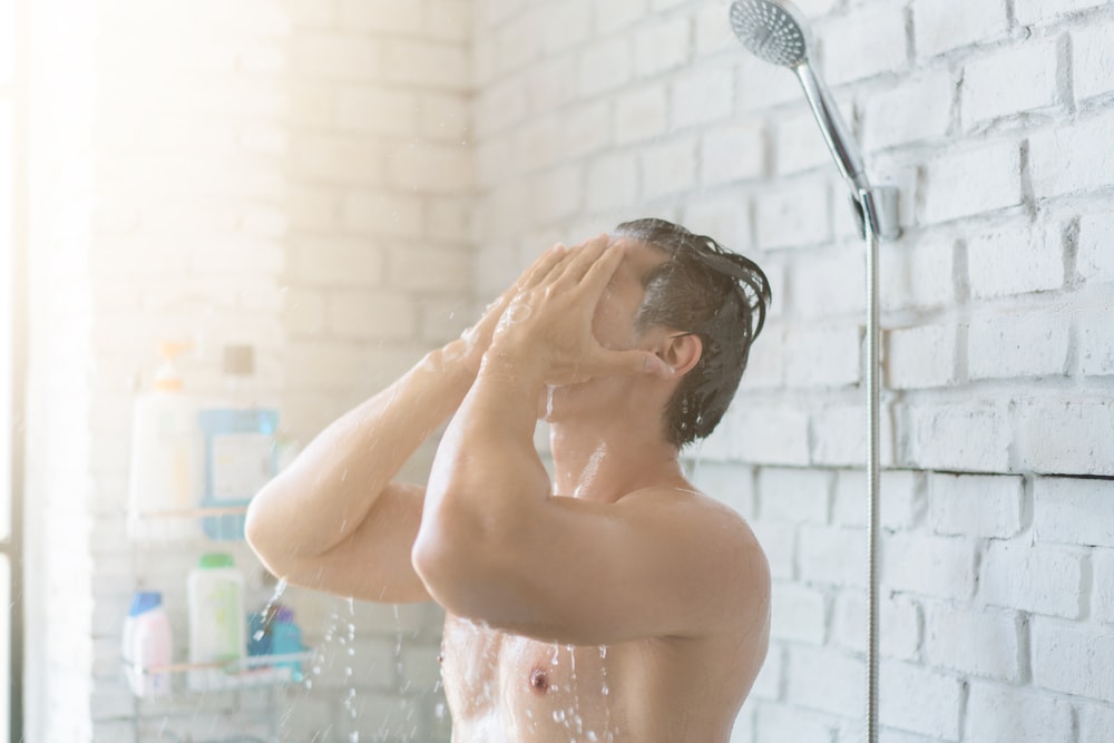 man shower