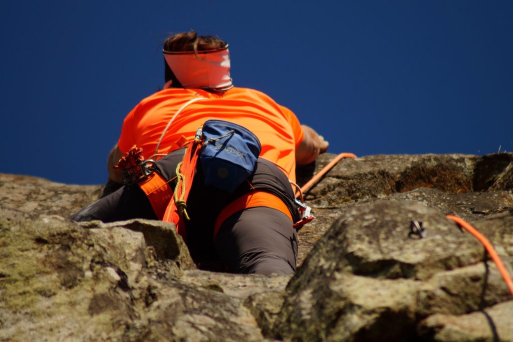 man mountain climbing