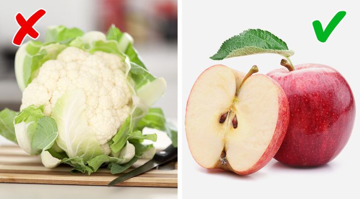 cauliflower vs apple