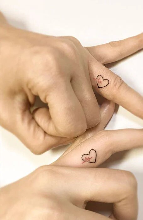 heart-shape couple tattoos