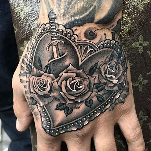 heart-shaped hand tattoos for men