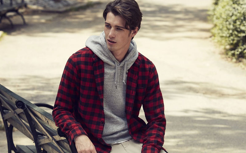 flannel over sweatshirt for men