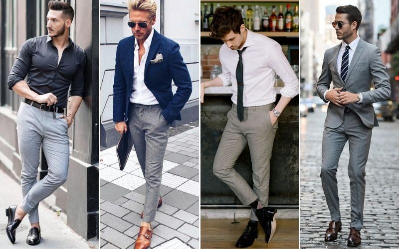 semi-formal grey pants for men