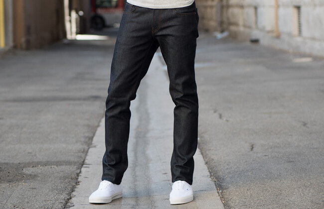 man with black jean trouser