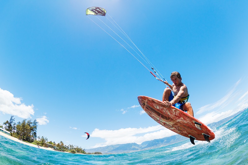 Kite surfing extreme sport