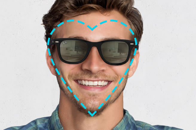 heart shape face man wearing sunglasses