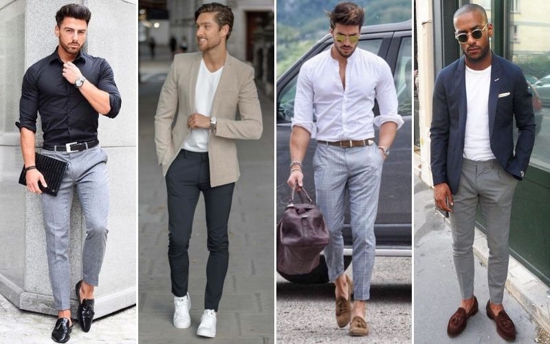 smart causal grey pants for men