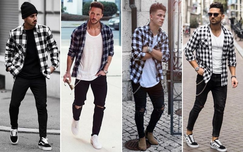 black and white flannel fashion