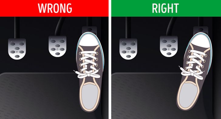 foot position while driving
