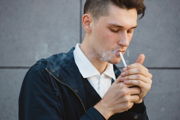 hipster male model smoking 