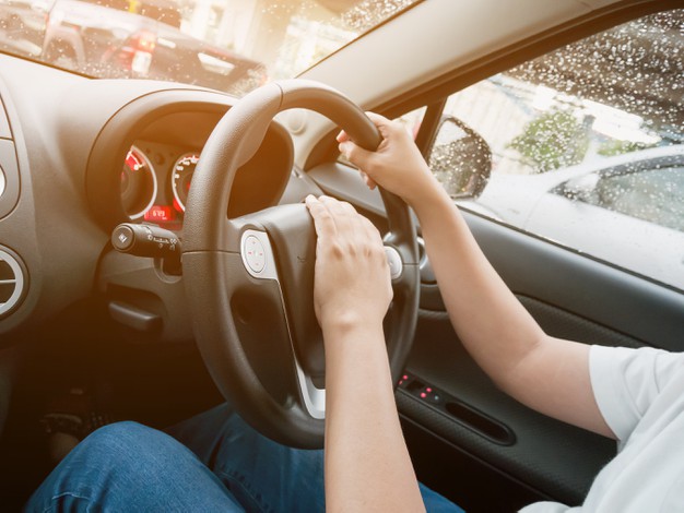 angry man diving car