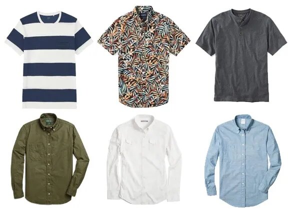 different types of summer shirts