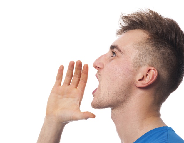 Young handsome man calling you 