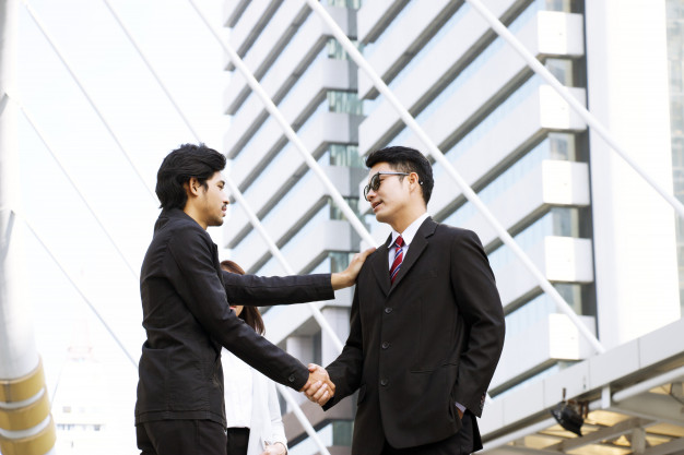Businessman is getting comfort from friend