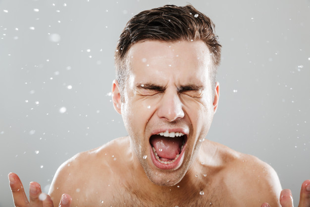 a handsome half naked man 