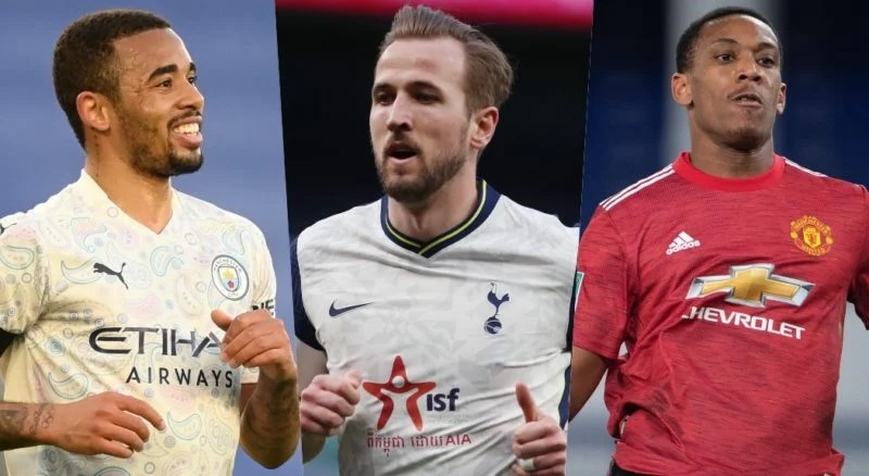 Gabriel Jesus , Kane and Anthony Martial 