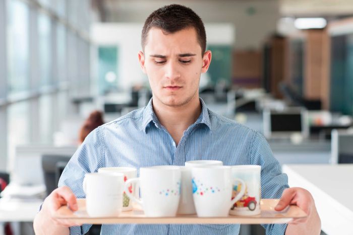 Man carrying coffee tray