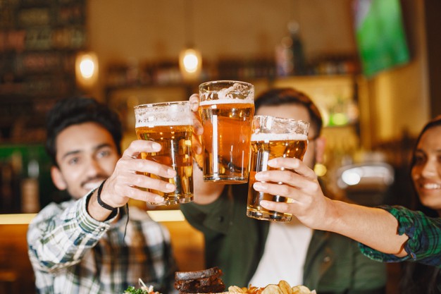 indian-friends-pub-guys-girl-bar-celebration-mug-beer