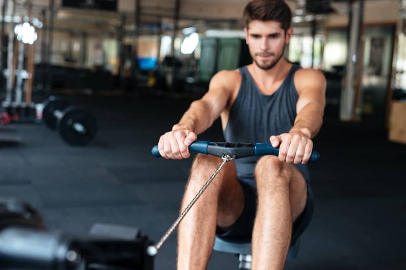 man doing workout at gym