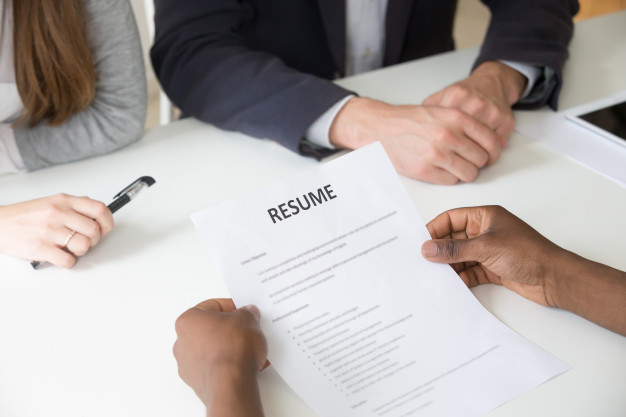african-american-applicant-holding-resume-job-interview