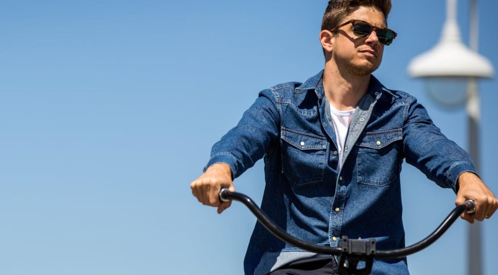 man with Denim shirt layering