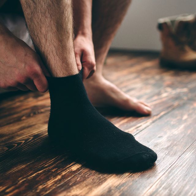 man wearing sock