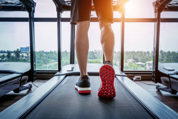 man walking on treadmill