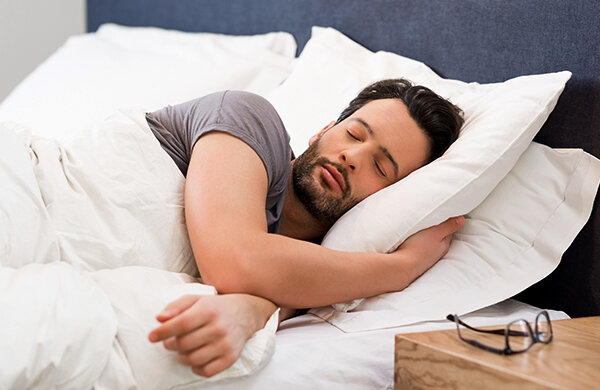 man sleeping and healthy lifestyle