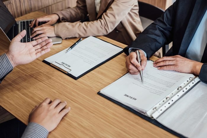 Young Man At A Job Interview 