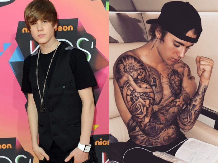 celebrities before and after getting tattoos