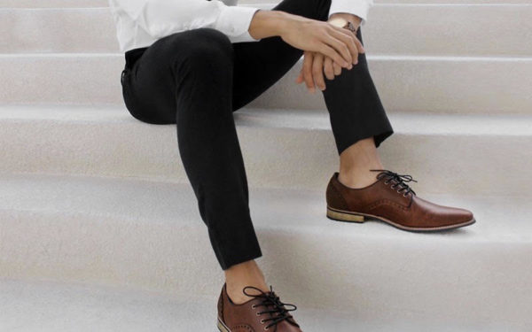 black pants tan shoes women