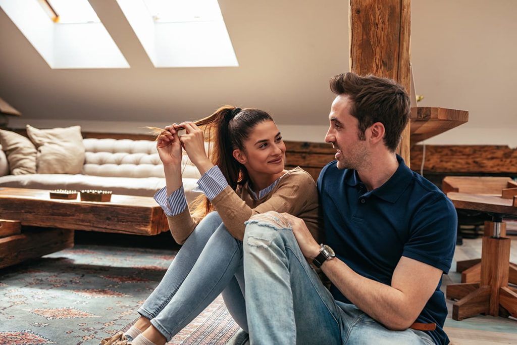Young couple discussing about relationship