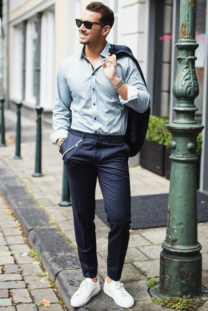 navy chinos fashion for men