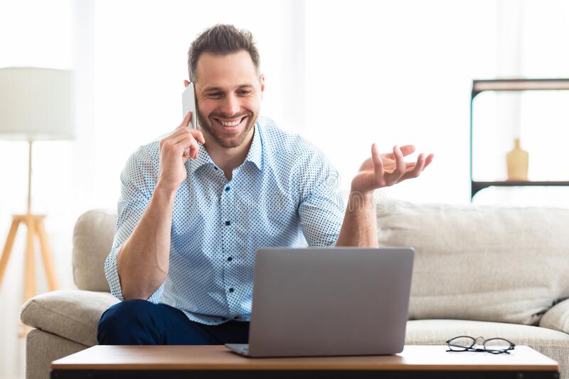 Man Calling His Friend 