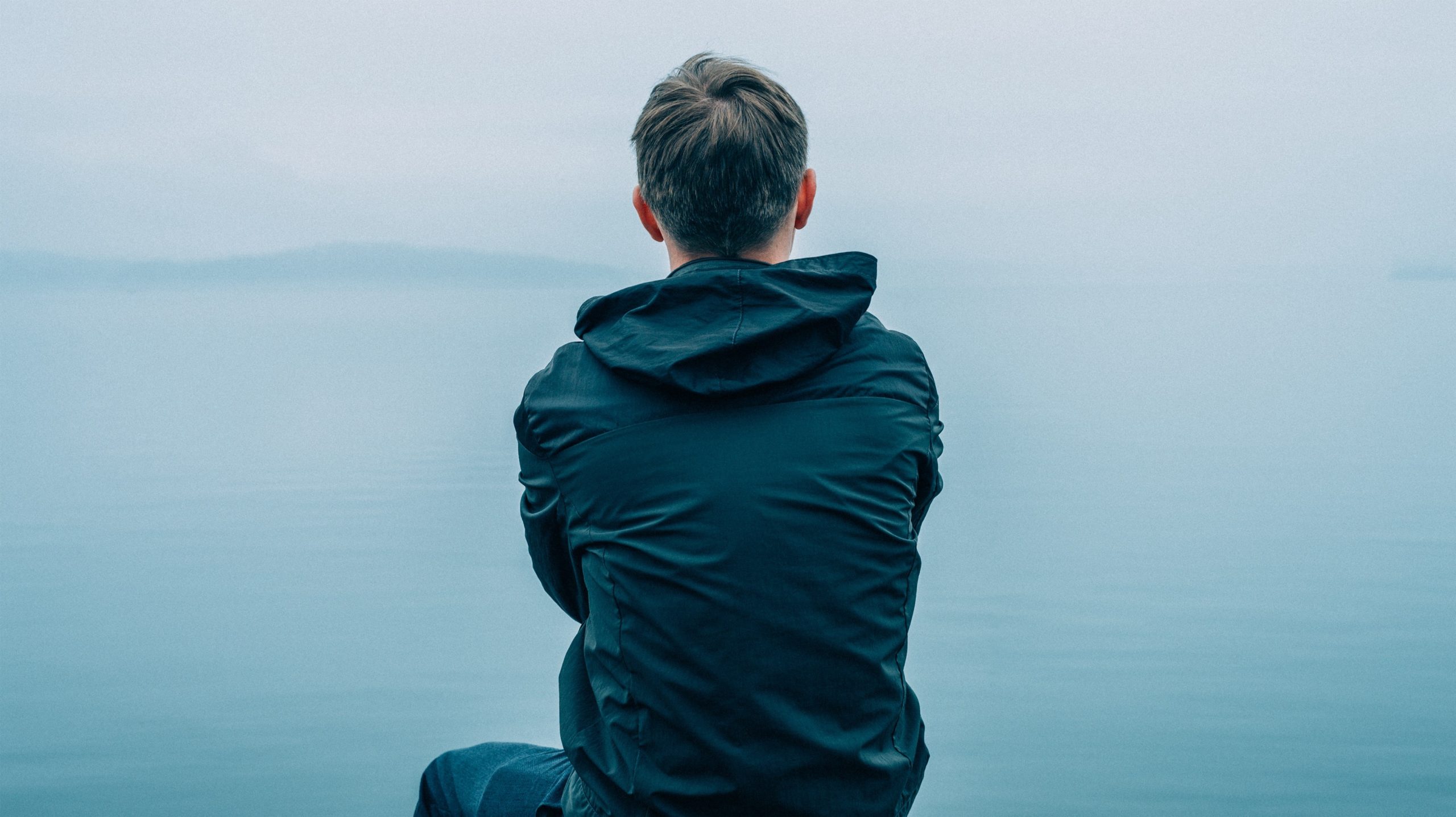 Man sitting alone feel depressed