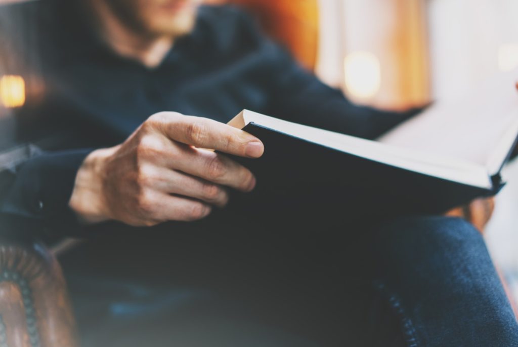 Man reading book 