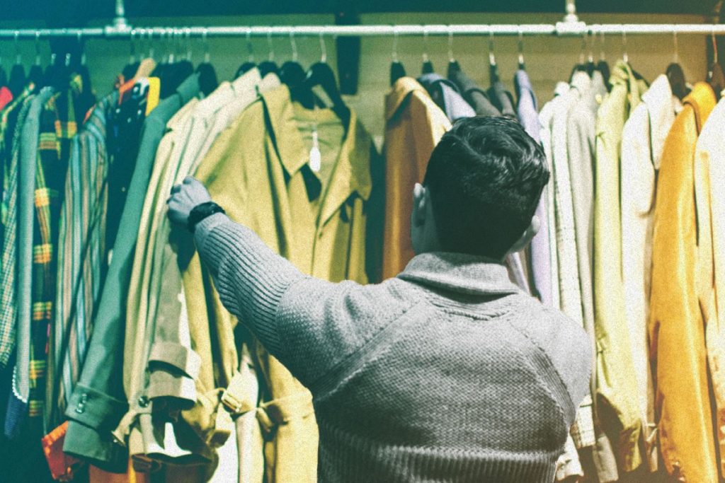 Man Choosing Clothes