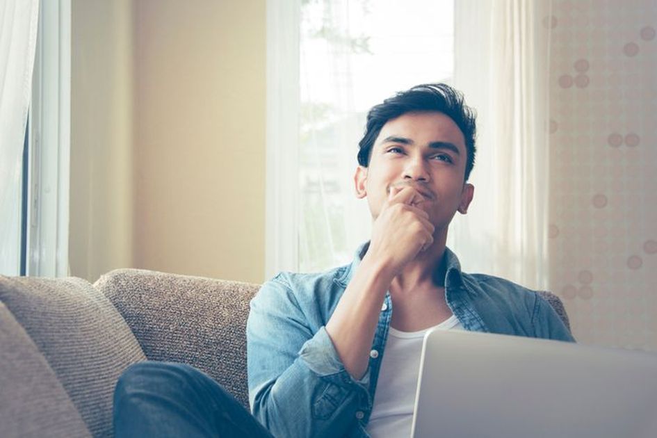 Man Thinking at home 