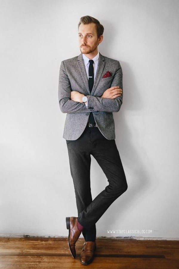 Black Pants with Brown Shoes Outfits Fashion for Men