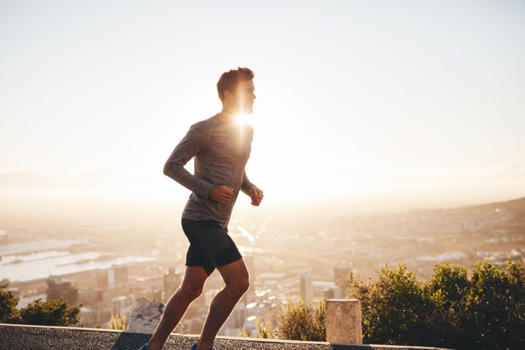 man running at morning 