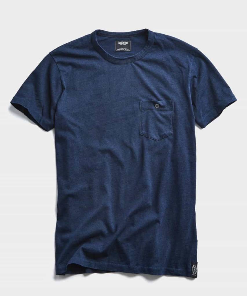 Todd Snyder Indigo Homespun Slub Pocket T-Shirt