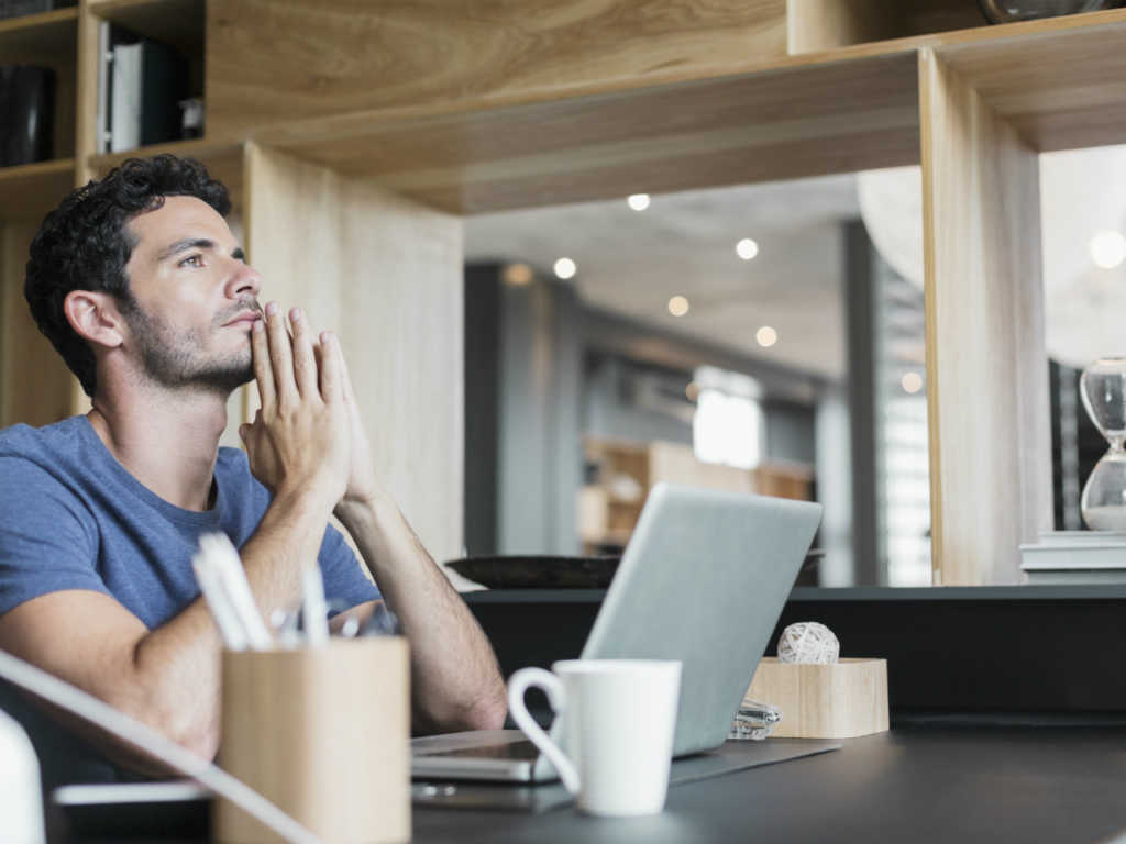 man focused at work 