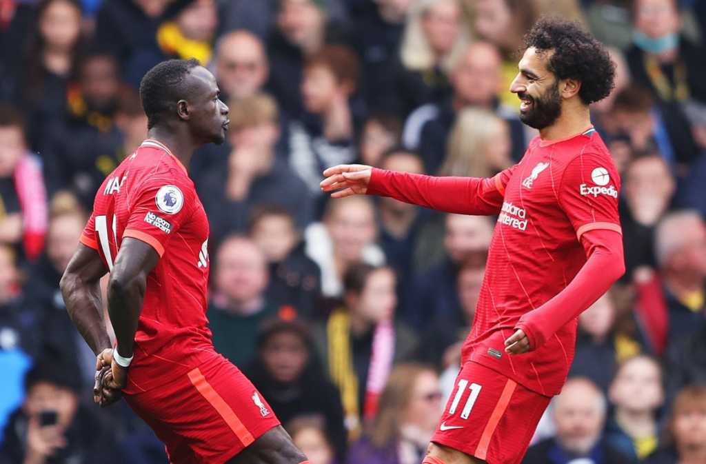 Sadio Mane and Mo Salah Celebrated