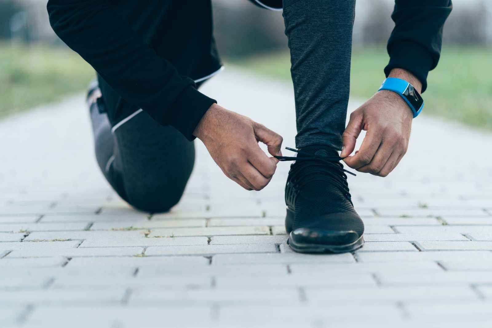 Young man walking alone 