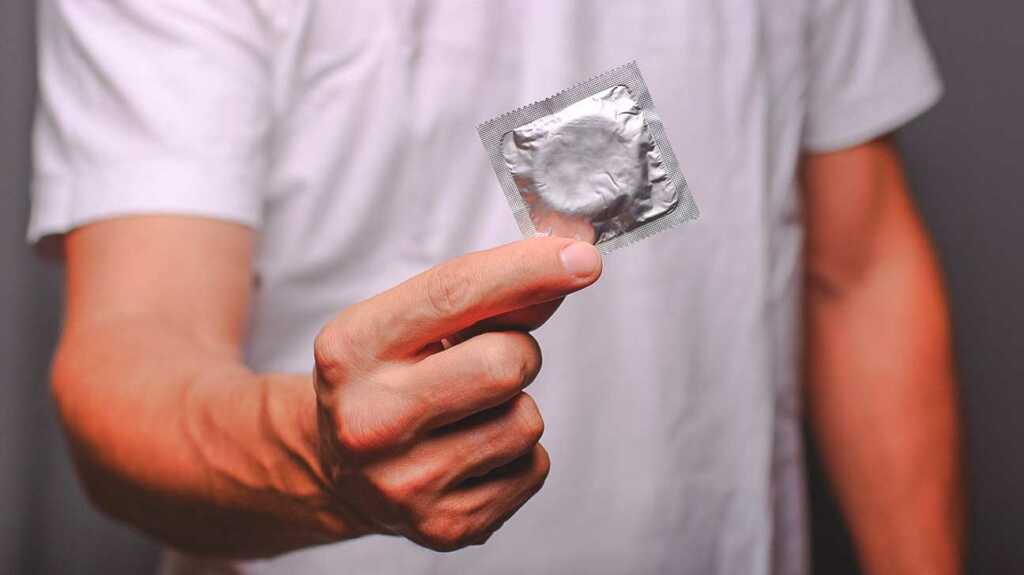 man using condom