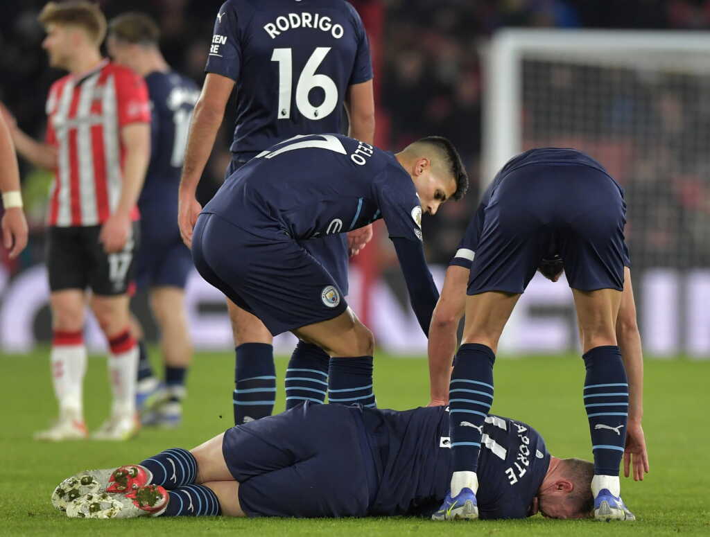 'Thanks for the souvenir': Aymeric Laporte shows off a nasty gash from Stuart Armstrong's tackle in Man City's draw at Southampton as Souness and Richards insist Scot was 'lucky' to escape a red
