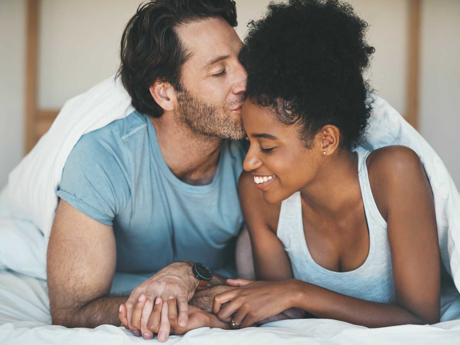 Kissing in bed