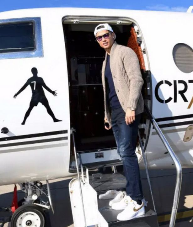 Cristiano Ronaldo with his private jet