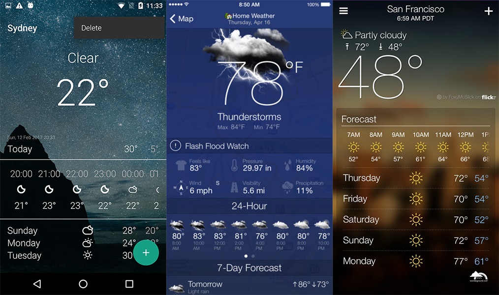 Weather apps 